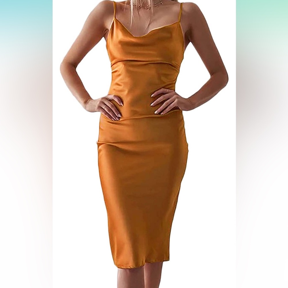 Gold / Burnt Orange Dress - Picture 8 of 8
